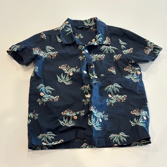 Janie and Jack Blue Tropical Button Down Shirt - Picture 1 of 3